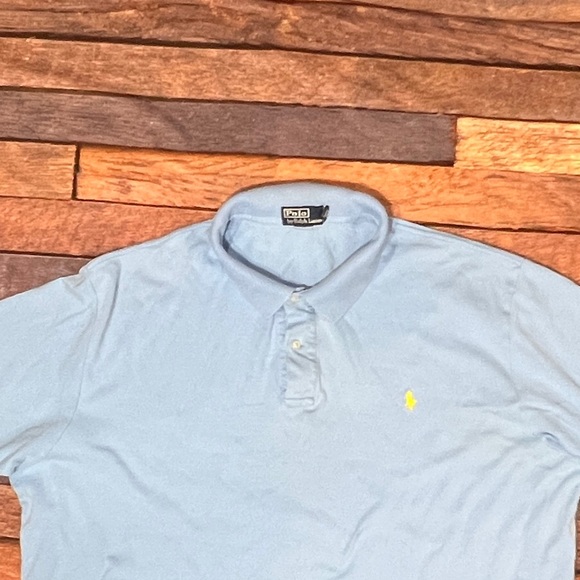 Ralph Lauren Light Blue Polo Shirt Mens Big Preppy Golf Tennis Summer - Picture 2 of 4
